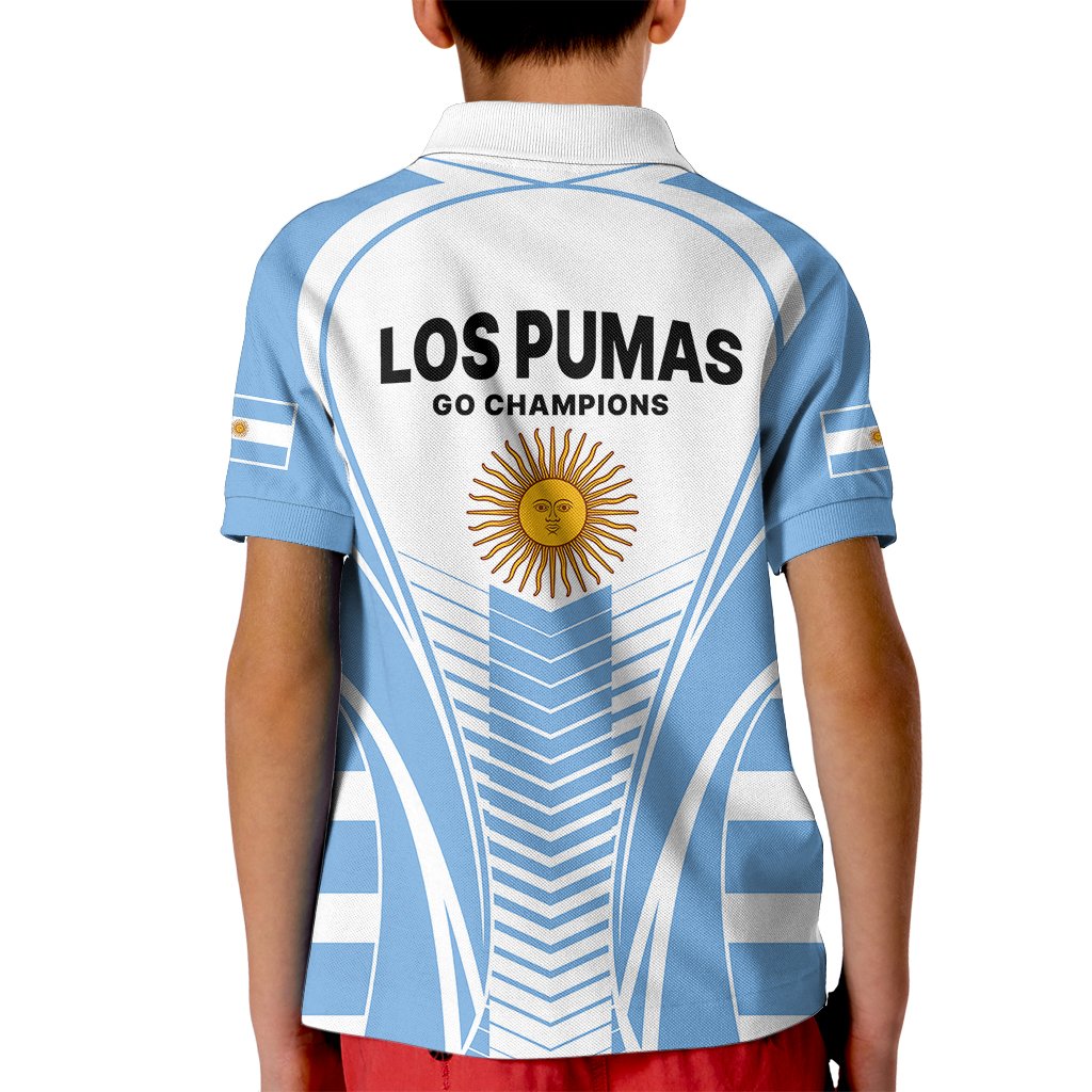 Argentina Rugby Kid Polo Shirt World Cup 2023 Los Pumas Go Champion - Wonder Print Shop