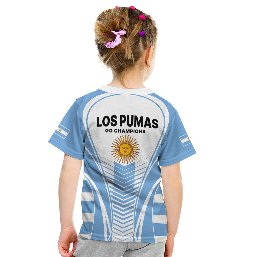 Argentina Rugby Kid T Shirt World Cup 2023 Los Pumas Go Champion - Wonder Print Shop