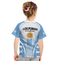 Argentina Rugby Kid T Shirt World Cup 2023 Los Pumas Go Champion - Wonder Print Shop