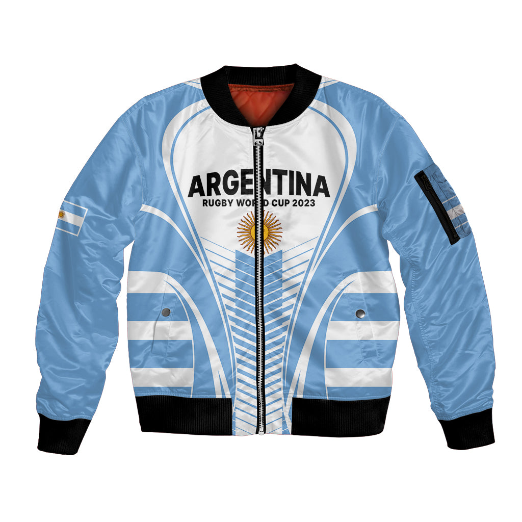 Argentina Rugby Sleeve Zip Bomber Jacket World Cup 2023 Los Pumas Go Champion - Wonder Print Shop