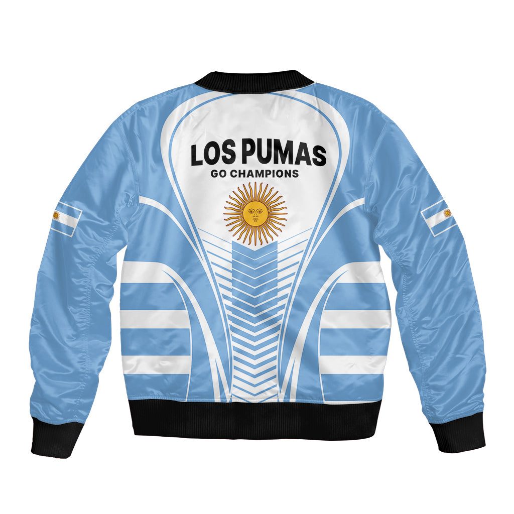 Argentina Rugby Sleeve Zip Bomber Jacket World Cup 2023 Los Pumas Go Champion - Wonder Print Shop