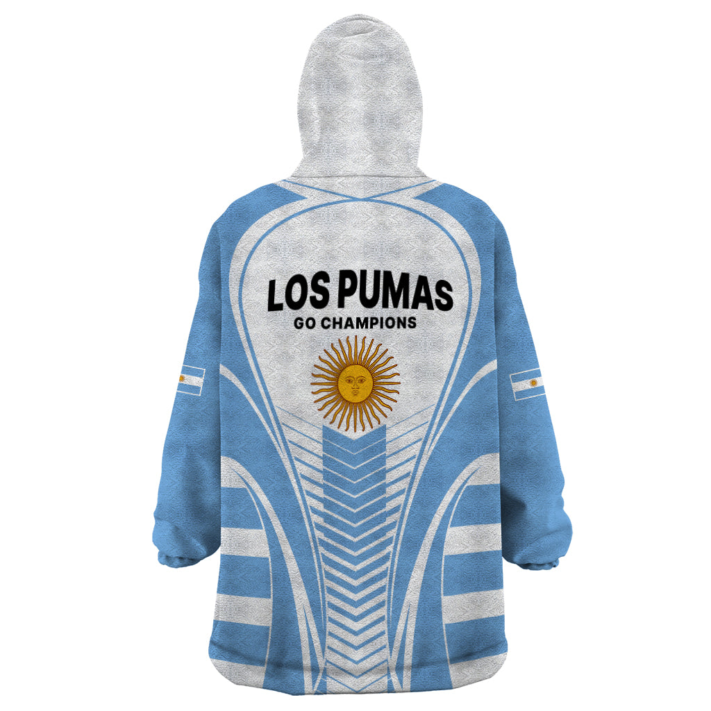 Argentina Rugby Wearable Blanket Hoodie World Cup 2023 Los Pumas Go Champion - Wonder Print Shop