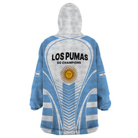 Argentina Rugby Wearable Blanket Hoodie World Cup 2023 Los Pumas Go Champion - Wonder Print Shop