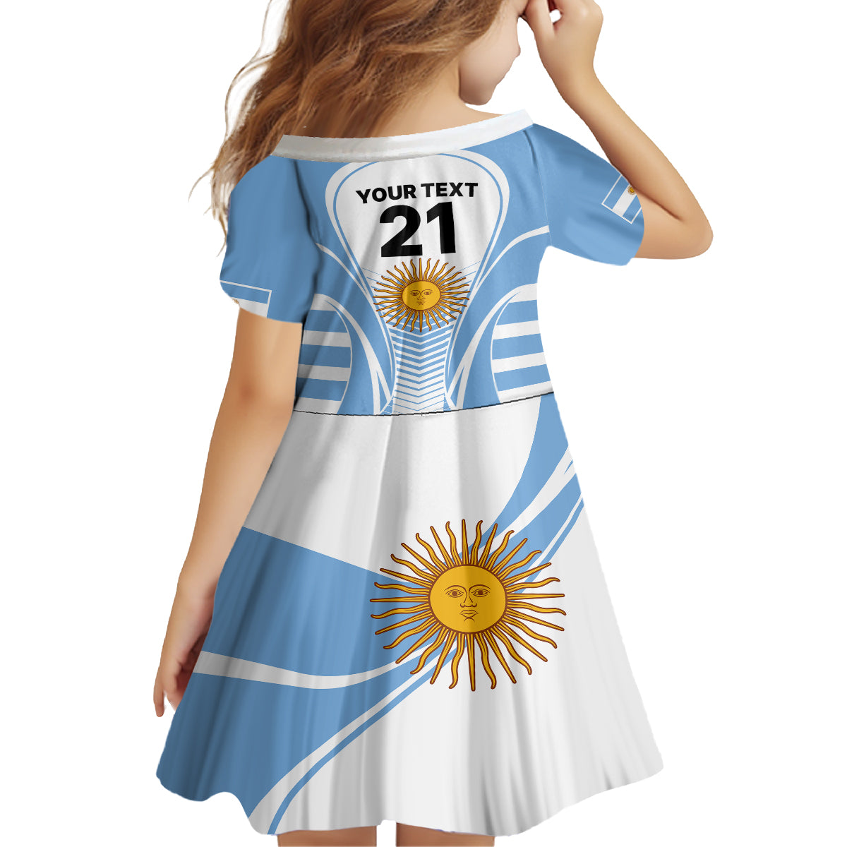 Custom Argentina Rugby Family Matching Off Shoulder Long Sleeve Dress and Hawaiian Shirt World Cup 2023 Los Pumas Go Champion - Wonder Print Shop