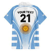 Custom Argentina Rugby Family Matching Off Shoulder Long Sleeve Dress and Hawaiian Shirt World Cup 2023 Los Pumas Go Champion - Wonder Print Shop