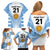 Custom Argentina Rugby Family Matching Off Shoulder Short Dress and Hawaiian Shirt World Cup 2023 Los Pumas Go Champion LT9 - Wonder Print Shop
