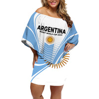 Custom Argentina Rugby Family Matching Off Shoulder Short Dress and Hawaiian Shirt World Cup 2023 Los Pumas Go Champion LT9 - Wonder Print Shop