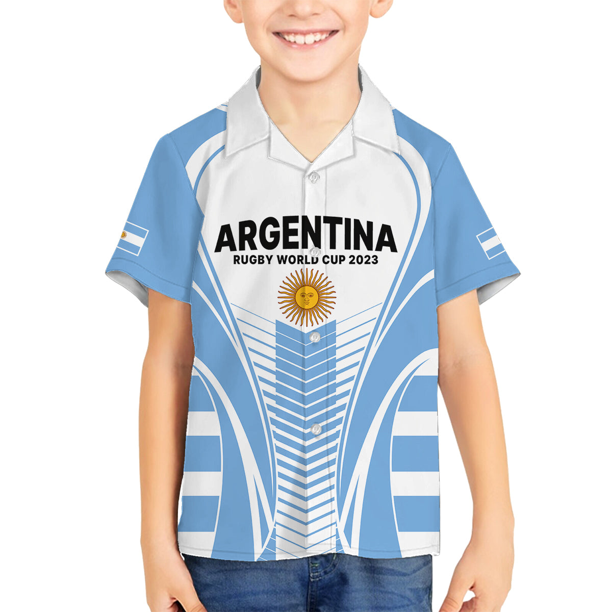 Custom Argentina Rugby Family Matching Puletasi Dress and Hawaiian Shirt World Cup 2023 Los Pumas Go Champion - Wonder Print Shop