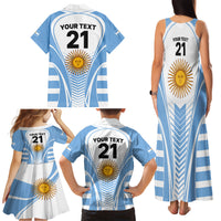 Custom Argentina Rugby Family Matching Tank Maxi Dress and Hawaiian Shirt World Cup 2023 Los Pumas Go Champion - Wonder Print Shop