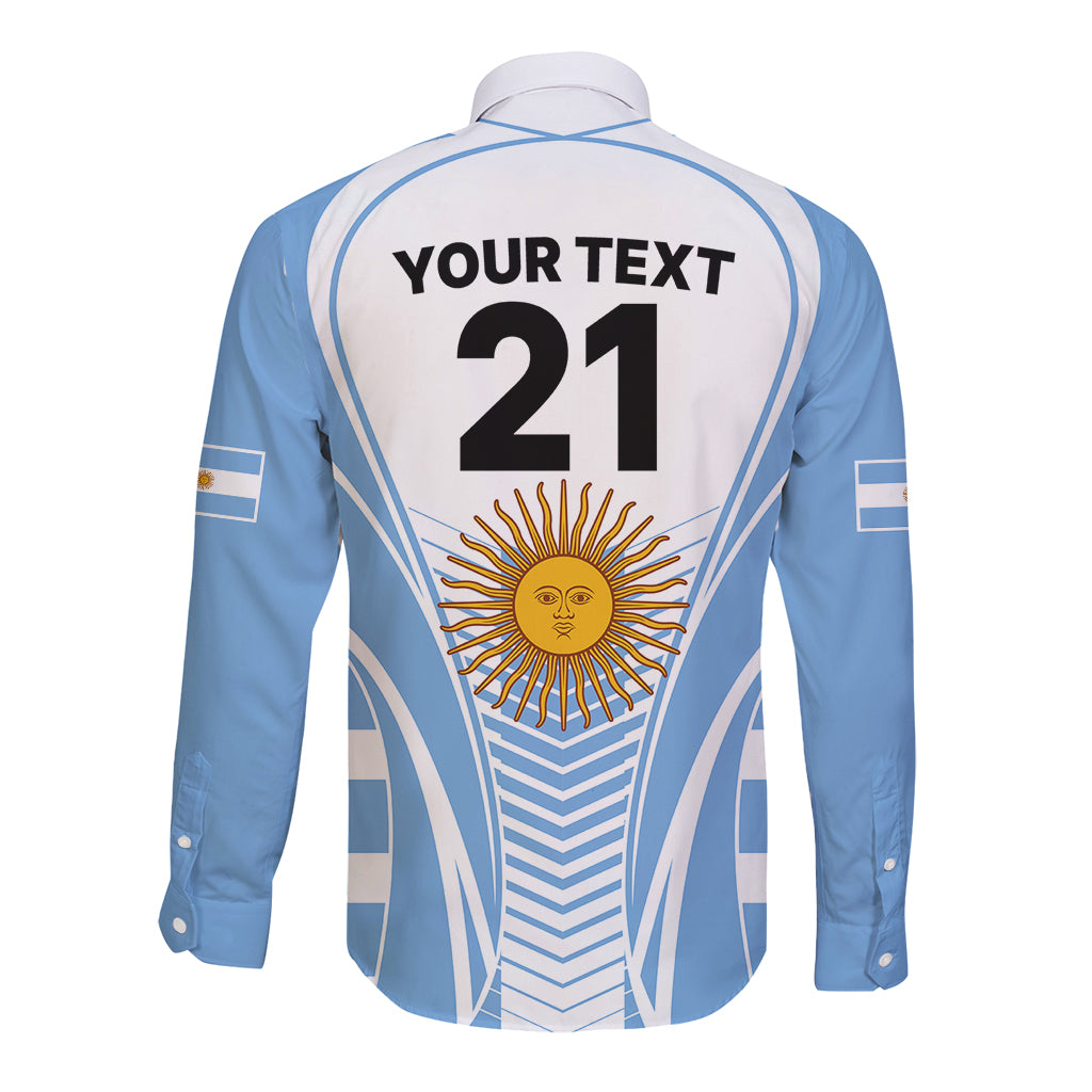 Custom Argentina Rugby Long Sleeve Button Shirt World Cup 2023 Los Pumas Go Champion - Wonder Print Shop