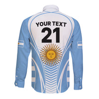 Custom Argentina Rugby Long Sleeve Button Shirt World Cup 2023 Los Pumas Go Champion - Wonder Print Shop