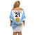 Custom Argentina Rugby Off Shoulder Short Dress World Cup 2023 Los Pumas Go Champion - Wonder Print Shop