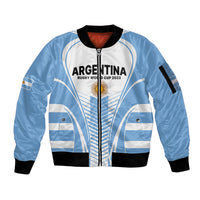 Custom Argentina Rugby Sleeve Zip Bomber Jacket World Cup 2023 Los Pumas Go Champion - Wonder Print Shop