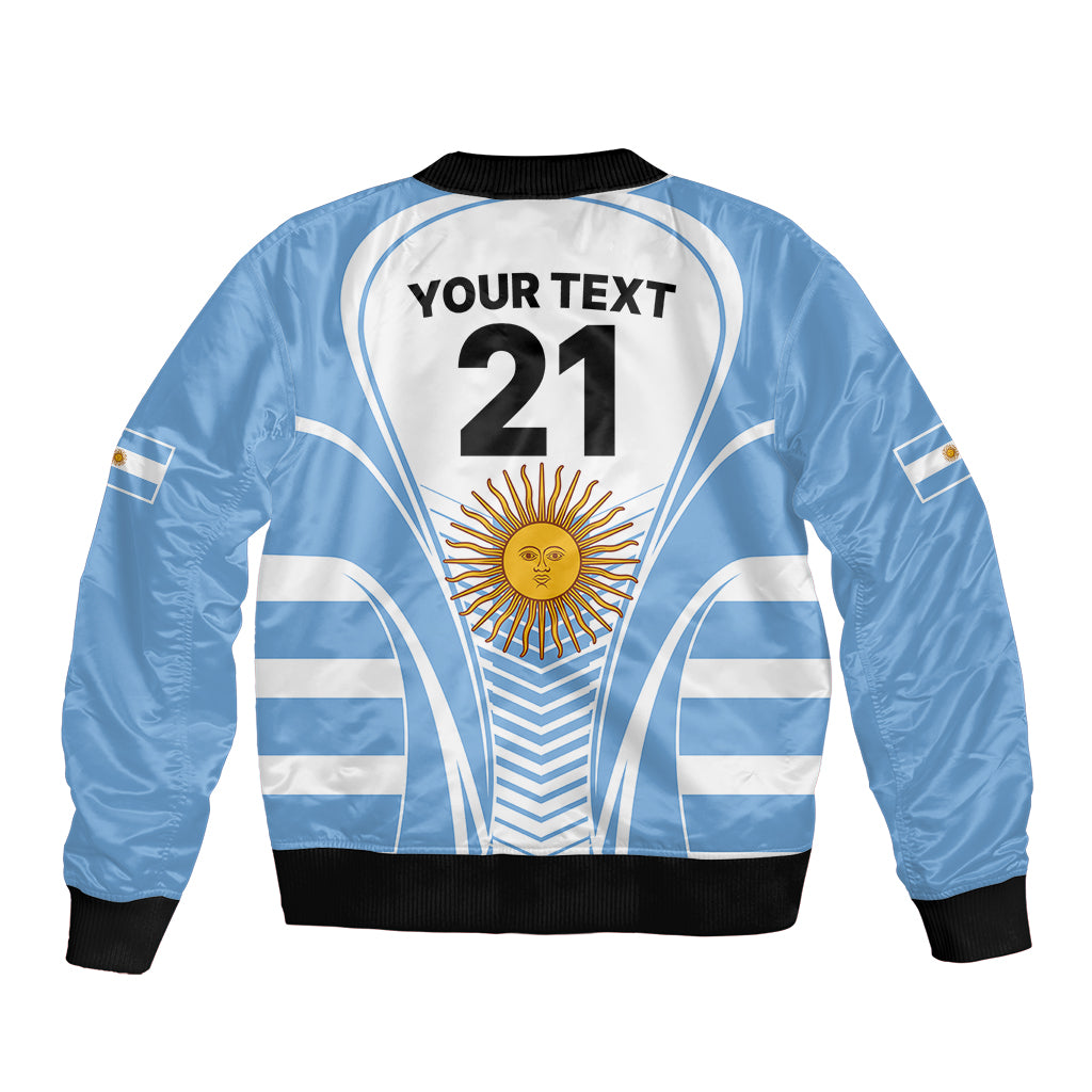 Custom Argentina Rugby Sleeve Zip Bomber Jacket World Cup 2023 Los Pumas Go Champion - Wonder Print Shop