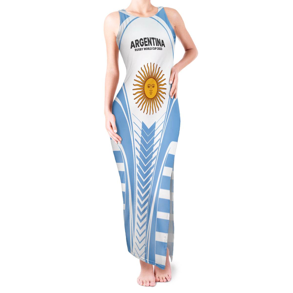 Custom Argentina Rugby Tank Maxi Dress World Cup 2023 Los Pumas Go Champion - Wonder Print Shop