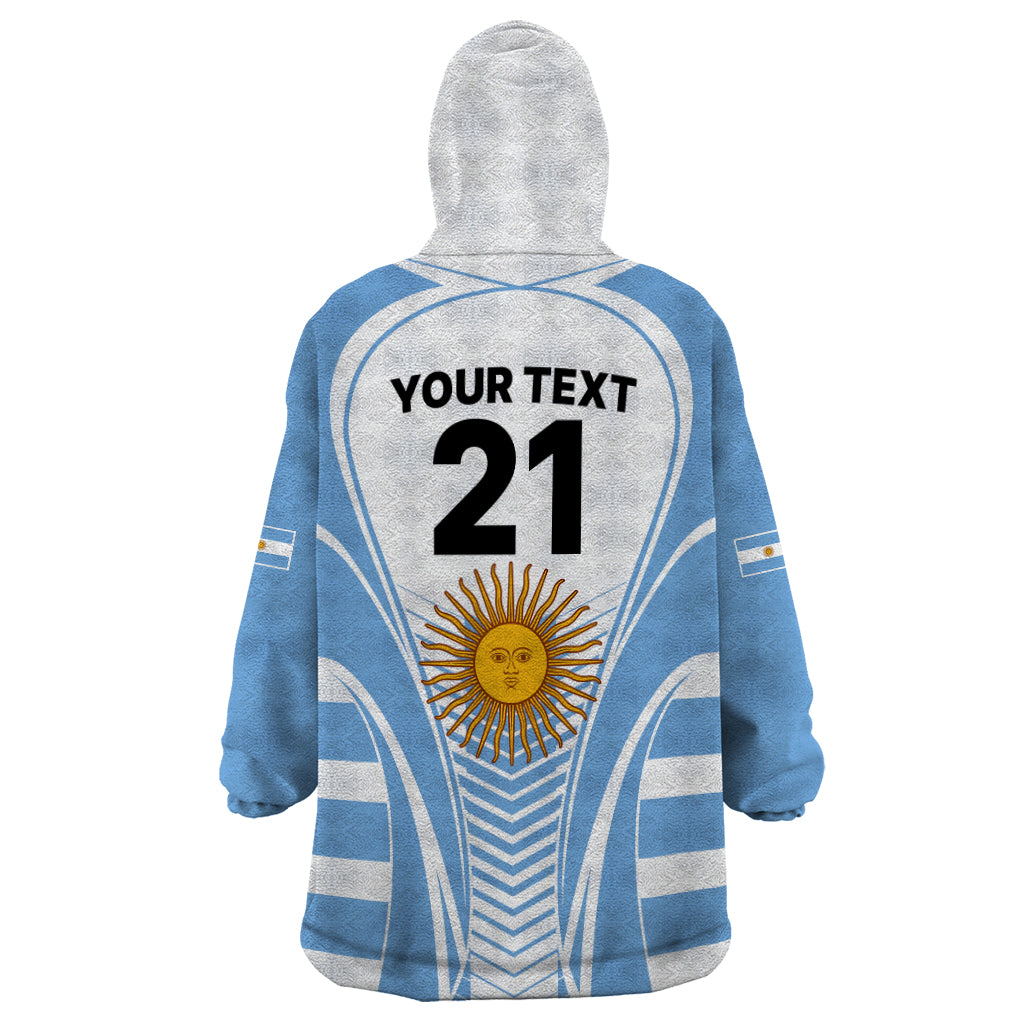 Custom Argentina Rugby Wearable Blanket Hoodie World Cup 2023 Los Pumas Go Champion - Wonder Print Shop