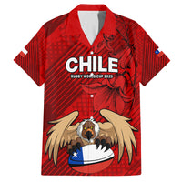 Chile Rugby Family Matching Short Sleeve Bodycon Dress and Hawaiian Shirt Los Condores Mascot with Bellflower World Cup 2023 - Wonder Print Shop