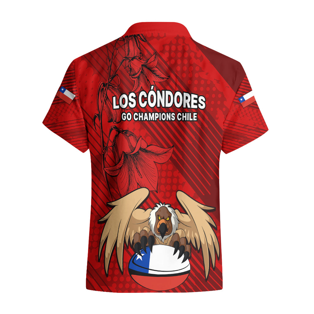 Chile Rugby Hawaiian Shirt Los Condores Mascot with Bellflower World Cup 2023 - Wonder Print Shop