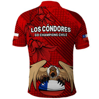 Chile Rugby Polo Shirt Los Condores Mascot with Bellflower World Cup 2023 - Wonder Print Shop