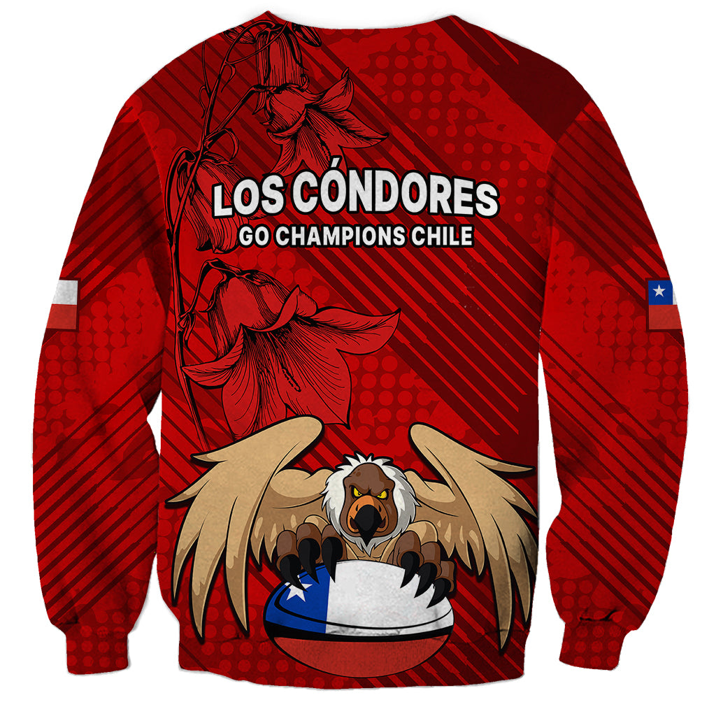 Chile Rugby Sweatshirt Los Condores Mascot with Bellflower World Cup 2023 - Wonder Print Shop