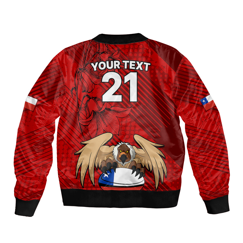 Custom Chile Rugby Bomber Jacket Los Condores Mascot with Bellflower World Cup 2023 LT9 - Wonder Print Shop
