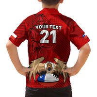 Custom Chile Rugby Family Matching Long Sleeve Bodycon Dress and Hawaiian Shirt Los Condores Mascot with Bellflower World Cup 2023 LT9 - Wonder Print Shop