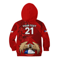 Custom Chile Rugby Kid Hoodie Los Condores Mascot with Bellflower World Cup 2023 - Wonder Print Shop
