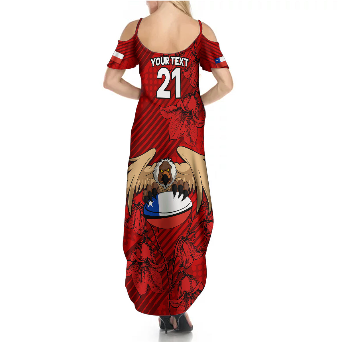 Custom Chile Rugby Summer Maxi Dress Los Condores Mascot with Bellflower World Cup 2023 - Wonder Print Shop