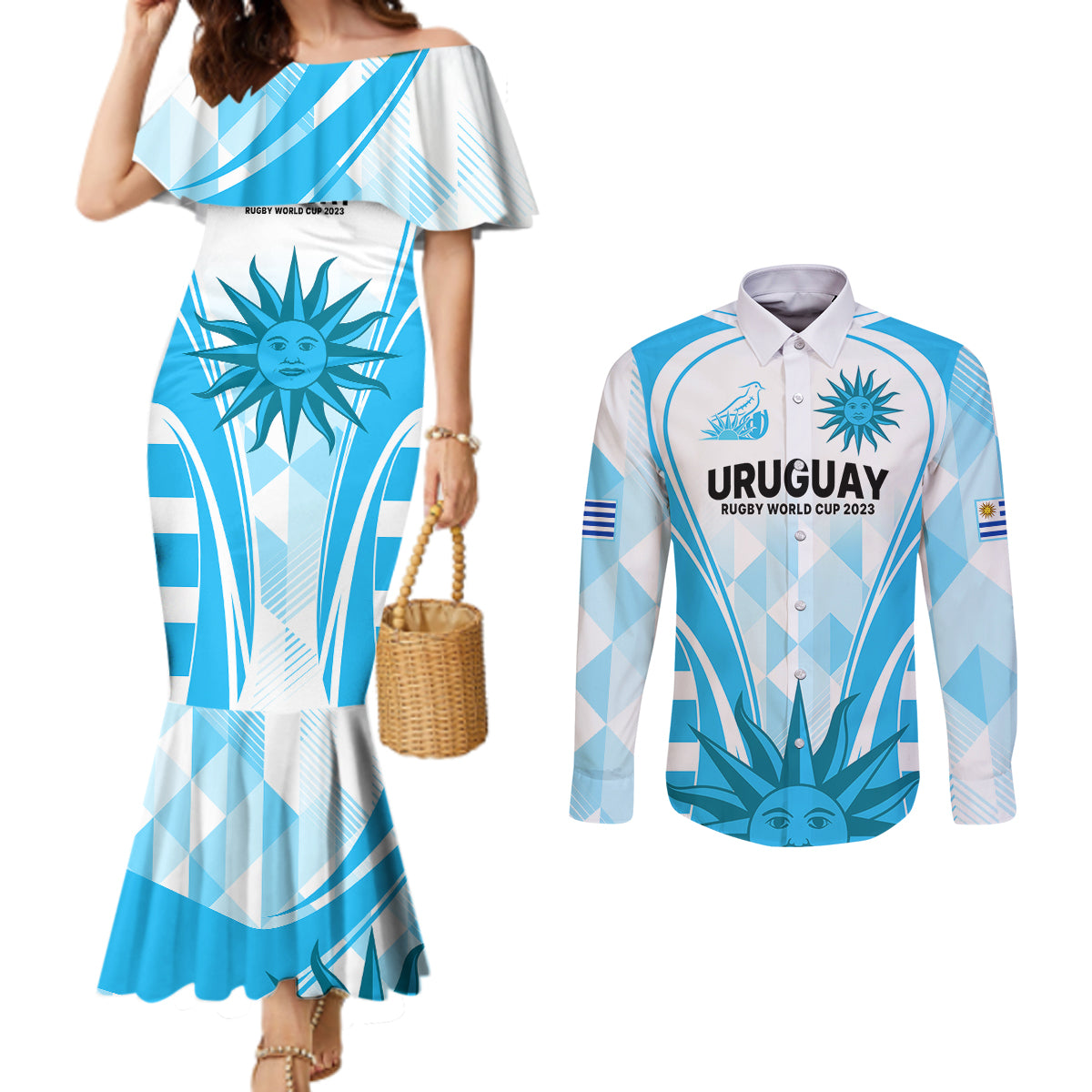 uruguay-rugby-couples-matching-mermaid-dress-and-long-sleeve-button-shirts-world-cup-2023-go-los-teros