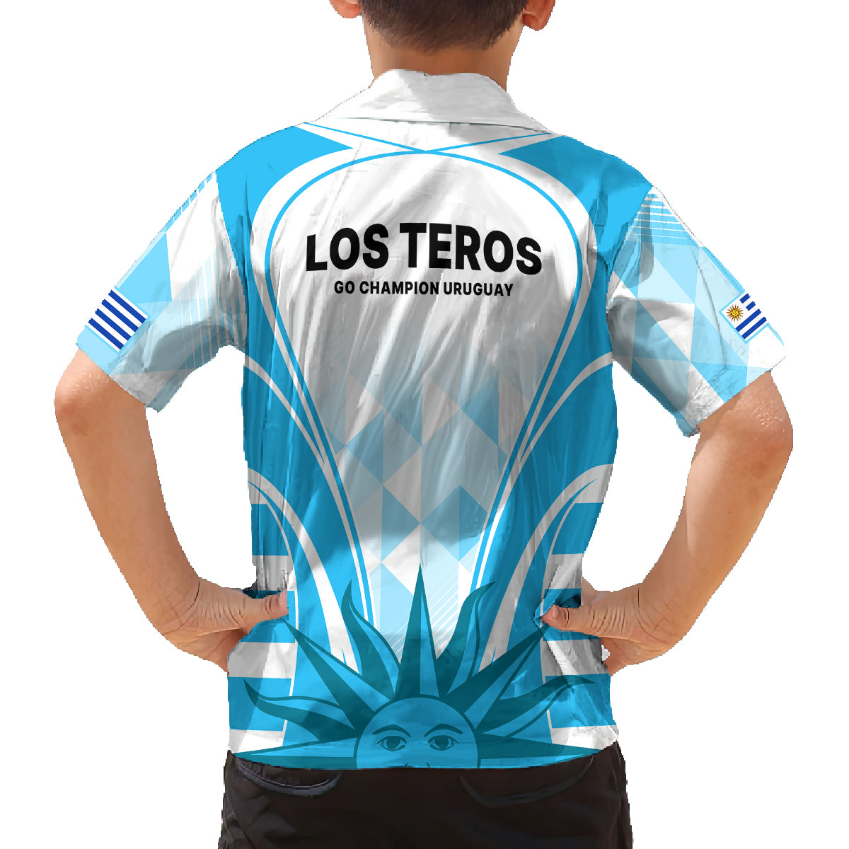 Uruguay Rugby Family Matching Off Shoulder Long Sleeve Dress and Hawaiian Shirt World Cup 2023 Go Los Teros - Wonder Print Shop