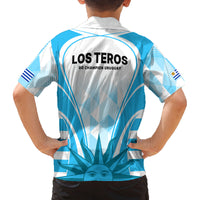 Uruguay Rugby Family Matching Off Shoulder Long Sleeve Dress and Hawaiian Shirt World Cup 2023 Go Los Teros - Wonder Print Shop