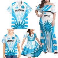 Uruguay Rugby Family Matching Off Shoulder Maxi Dress and Hawaiian Shirt World Cup 2023 Go Los Teros LT9 - Wonder Print Shop