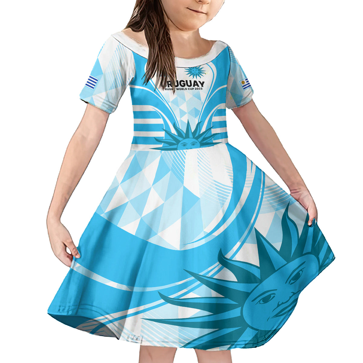 Uruguay Rugby Family Matching Off Shoulder Short Dress and Hawaiian Shirt World Cup 2023 Go Los Teros LT9 - Wonder Print Shop