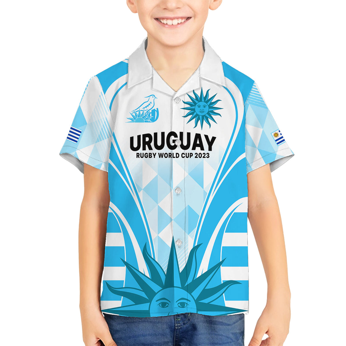 Uruguay Rugby Family Matching Off Shoulder Short Dress and Hawaiian Shirt World Cup 2023 Go Los Teros LT9 - Wonder Print Shop