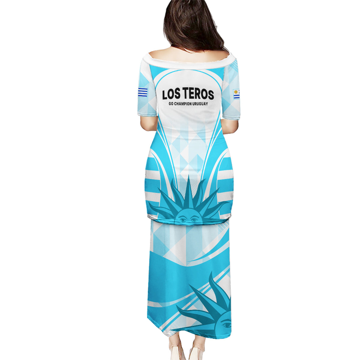 Uruguay Rugby Family Matching Puletasi Dress and Hawaiian Shirt World Cup 2023 Go Los Teros - Wonder Print Shop