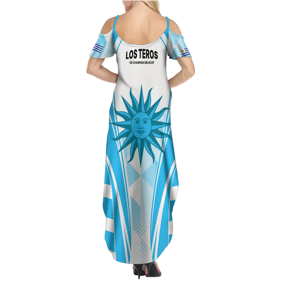 Uruguay Rugby Family Matching Summer Maxi Dress and Hawaiian Shirt World Cup 2023 Go Los Teros - Wonder Print Shop