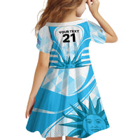 Custom Uruguay Rugby Family Matching Off Shoulder Short Dress and Hawaiian Shirt World Cup 2023 Go Los Teros LT9 - Wonder Print Shop