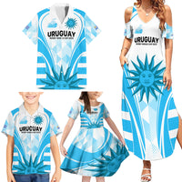 Custom Uruguay Rugby Family Matching Summer Maxi Dress and Hawaiian Shirt World Cup 2023 Go Los Teros - Wonder Print Shop