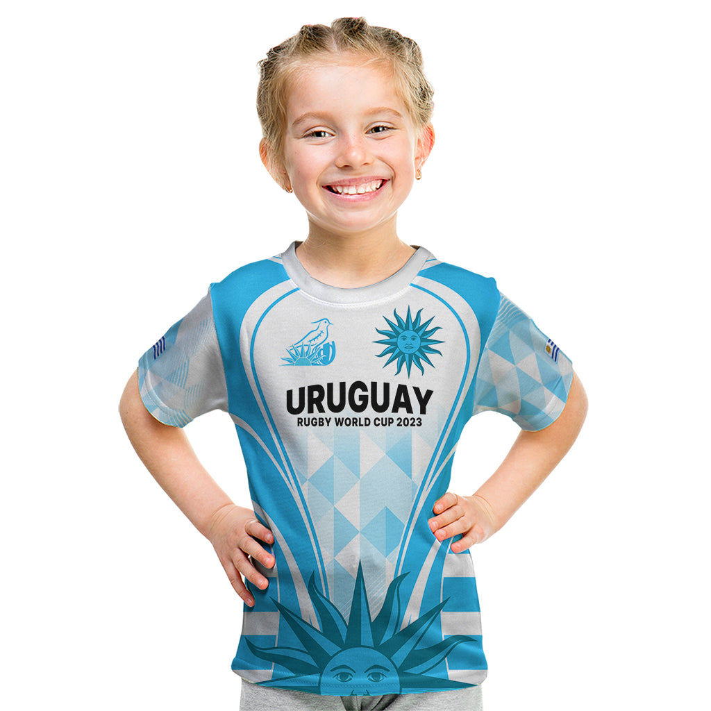 Custom Uruguay Rugby Kid T Shirt World Cup 2023 Go Los Teros - Wonder Print Shop