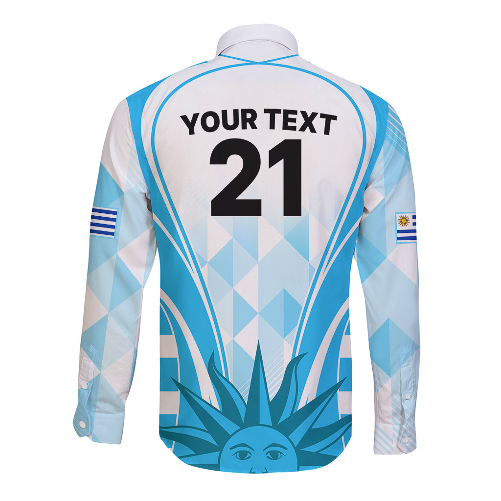 Custom Uruguay Rugby Long Sleeve Button Shirt World Cup 2023 Go Los Teros - Wonder Print Shop