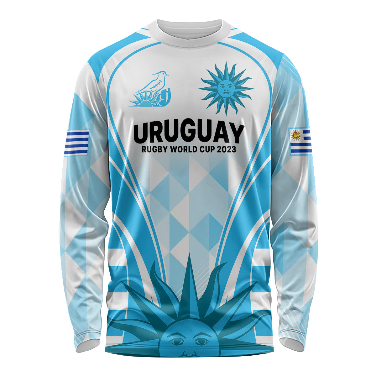 Custom Uruguay Rugby Long Sleeve Shirt World Cup 2023 Go Los Teros - Wonder Print Shop