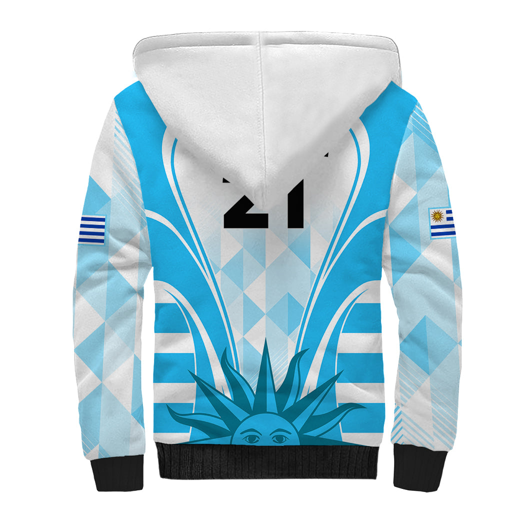Custom Uruguay Rugby Sherpa Hoodie World Cup 2023 Go Los Teros - Wonder Print Shop