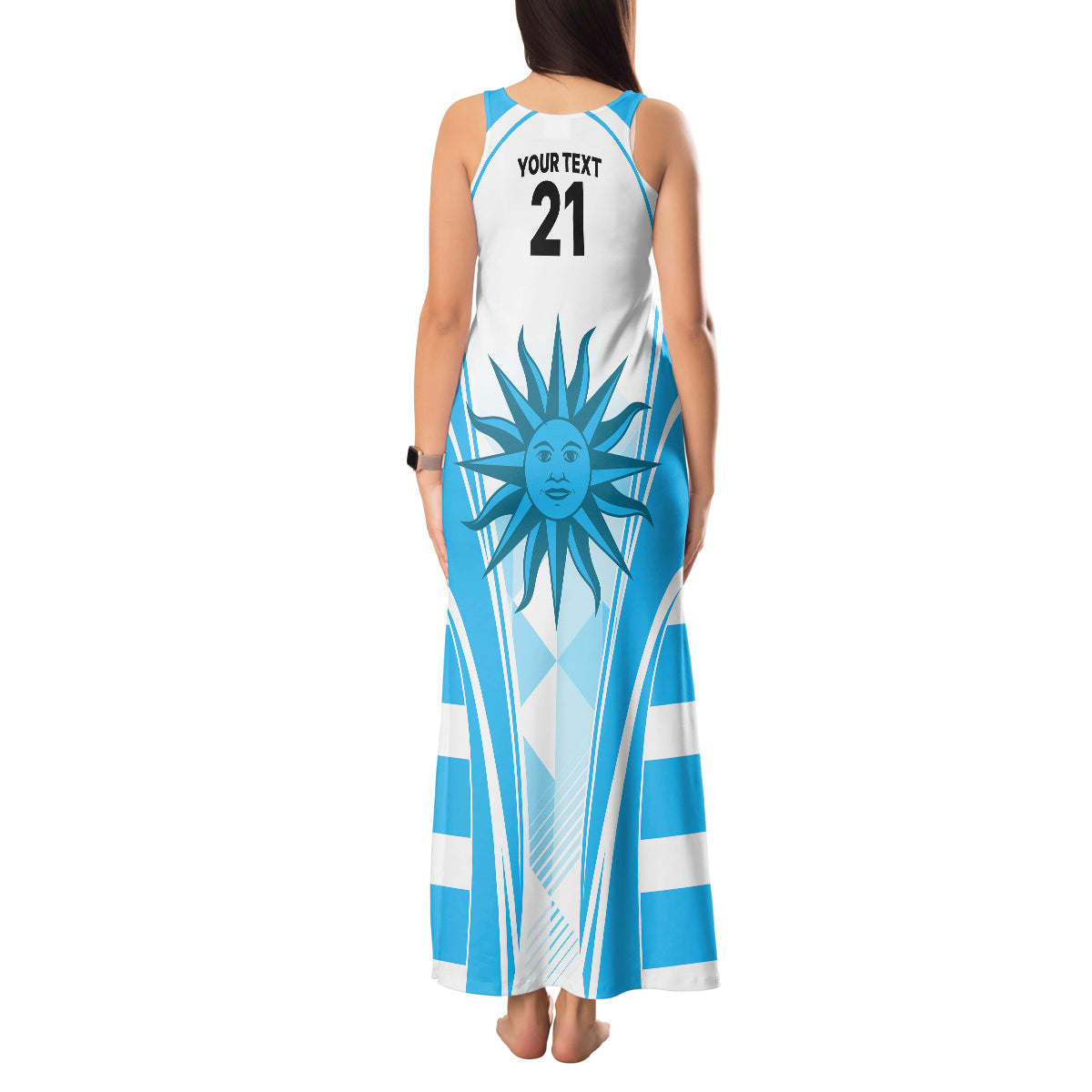 Custom Uruguay Rugby Tank Maxi Dress World Cup 2023 Go Los Teros - Wonder Print Shop