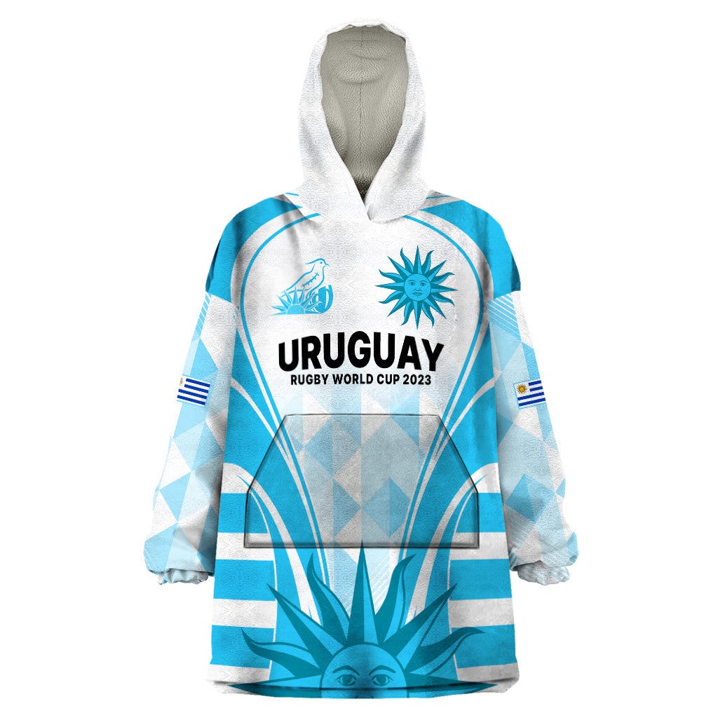 Custom Uruguay Rugby Wearable Blanket Hoodie World Cup 2023 Go Los Teros - Wonder Print Shop