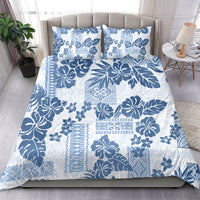 Vintage Hawaii Bedding Set Hibiscus Tapa Tribal With Hawaiian Quilt Pattern Blue LT9 - Wonder Print Shop