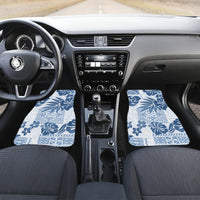 Vintage Hawaii Car Mats Hibiscus Tapa Tribal With Hawaiian Quilt Pattern Blue LT9 - Wonder Print Shop