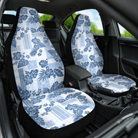 Vintage Hawaii Car Seat Cover Hibiscus Tapa Tribal With Hawaiian Quilt Pattern Blue LT9 - Wonder Print Shop