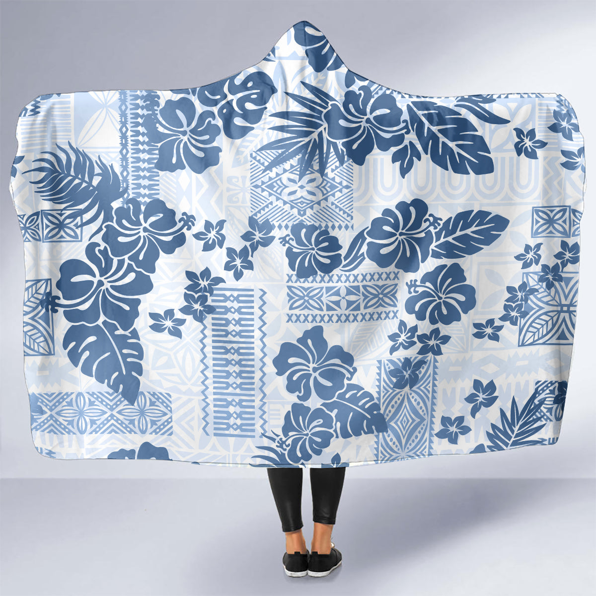 vintage-hawaii-hooded-blanket-hibiscus-tapa-tribal-with-hawaiian-quilt-pattern-blue