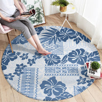 vintage-hawaii-round-carpet-hibiscus-tapa-tribal-with-hawaiian-quilt-pattern-blue