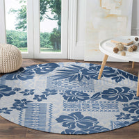 vintage-hawaii-round-carpet-hibiscus-tapa-tribal-with-hawaiian-quilt-pattern-blue
